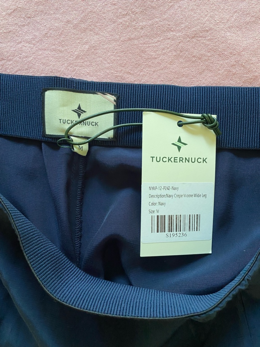 Tuckernuck Navy Blue Viscose Charmeuse Moore Wide Leg Pant Medium - Picture 11 of 15